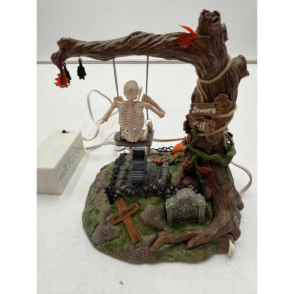 Department 56 Animated Swinging Skeleton Halloween Village 56.52514 Retired 2001 - Picture 8 of 15